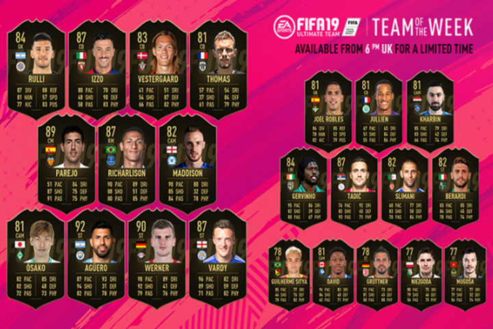 FIFA 19 : TOTW, l'équipe de la semaine 45 – FUT